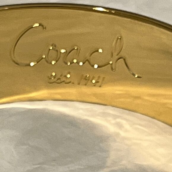 Coach Gold  White Enamel C Bangle - Picture 4 of 7